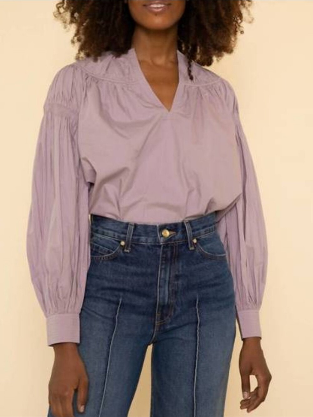 Ulla Johnson Ora Blouse Lavender Tanzanite Cotton Top Women's 4